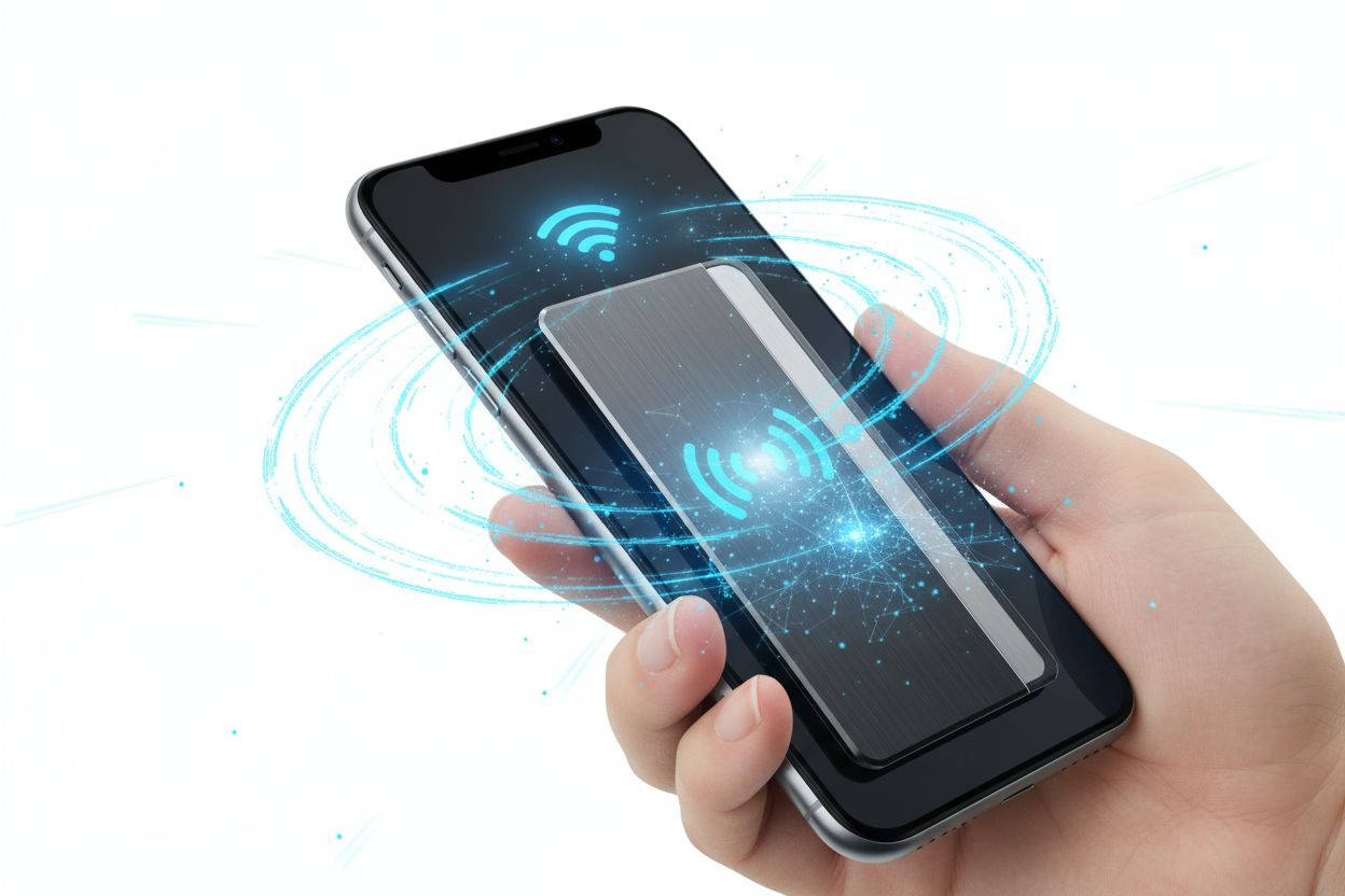 Nfc prodcut that show how it's smart and can be used for easy scan or tap through nfc